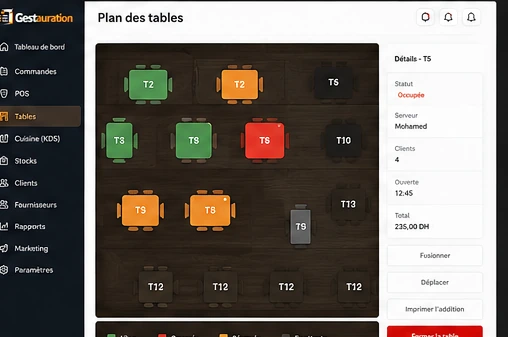 Plan des tables